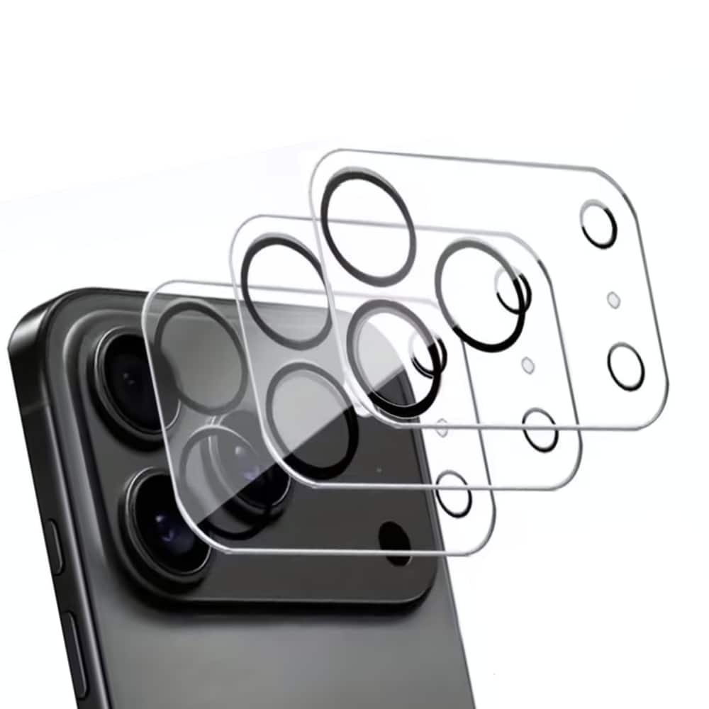 3x Qixxronics for iPhone 17 Pro Max Camera Lens Protector Tempered Glass Lens Cover Flim - Clear