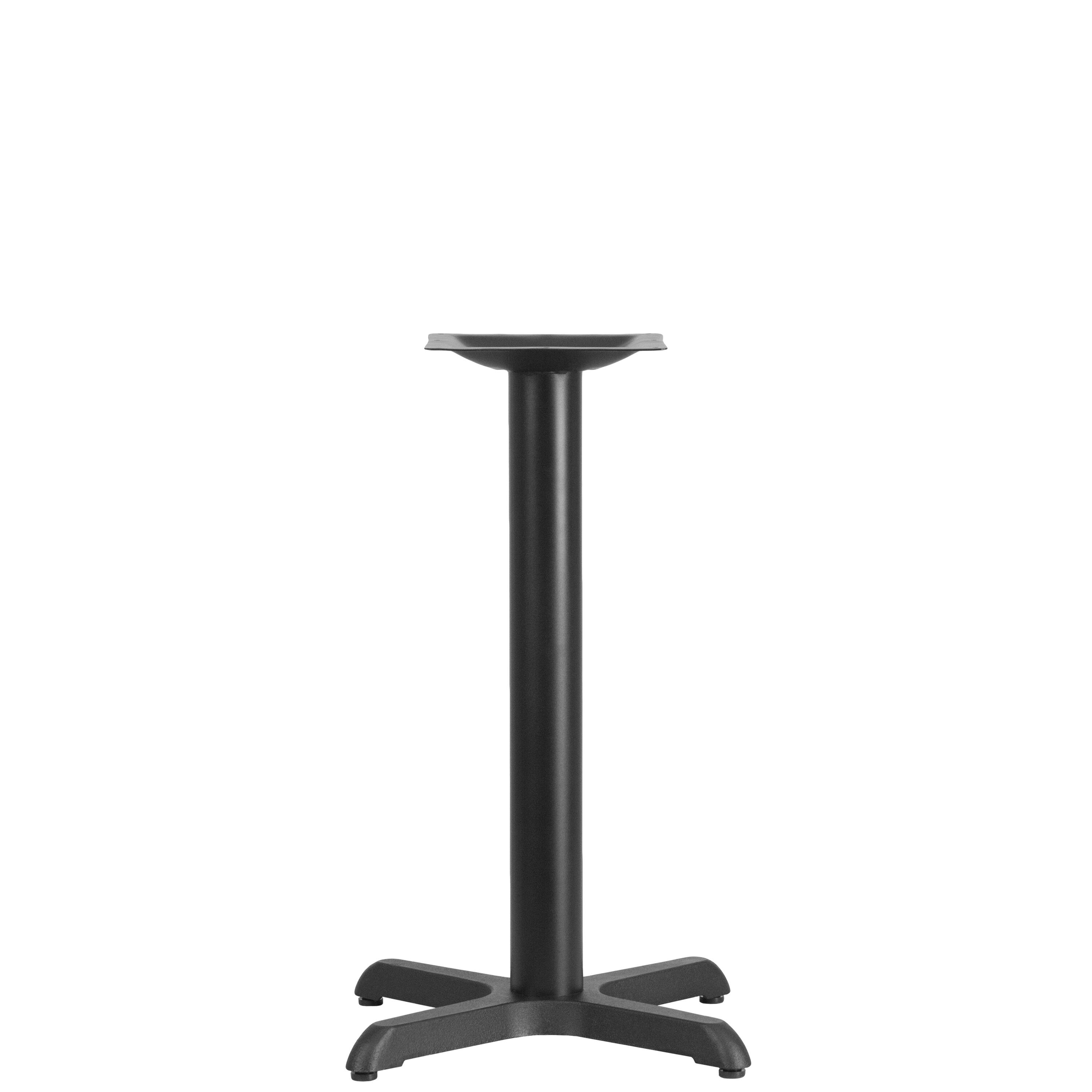 Front. Emma + Oliver - 22'' x 22'' Restaurant Table X-Base with 3'' Dia. Table Height Column - Black.