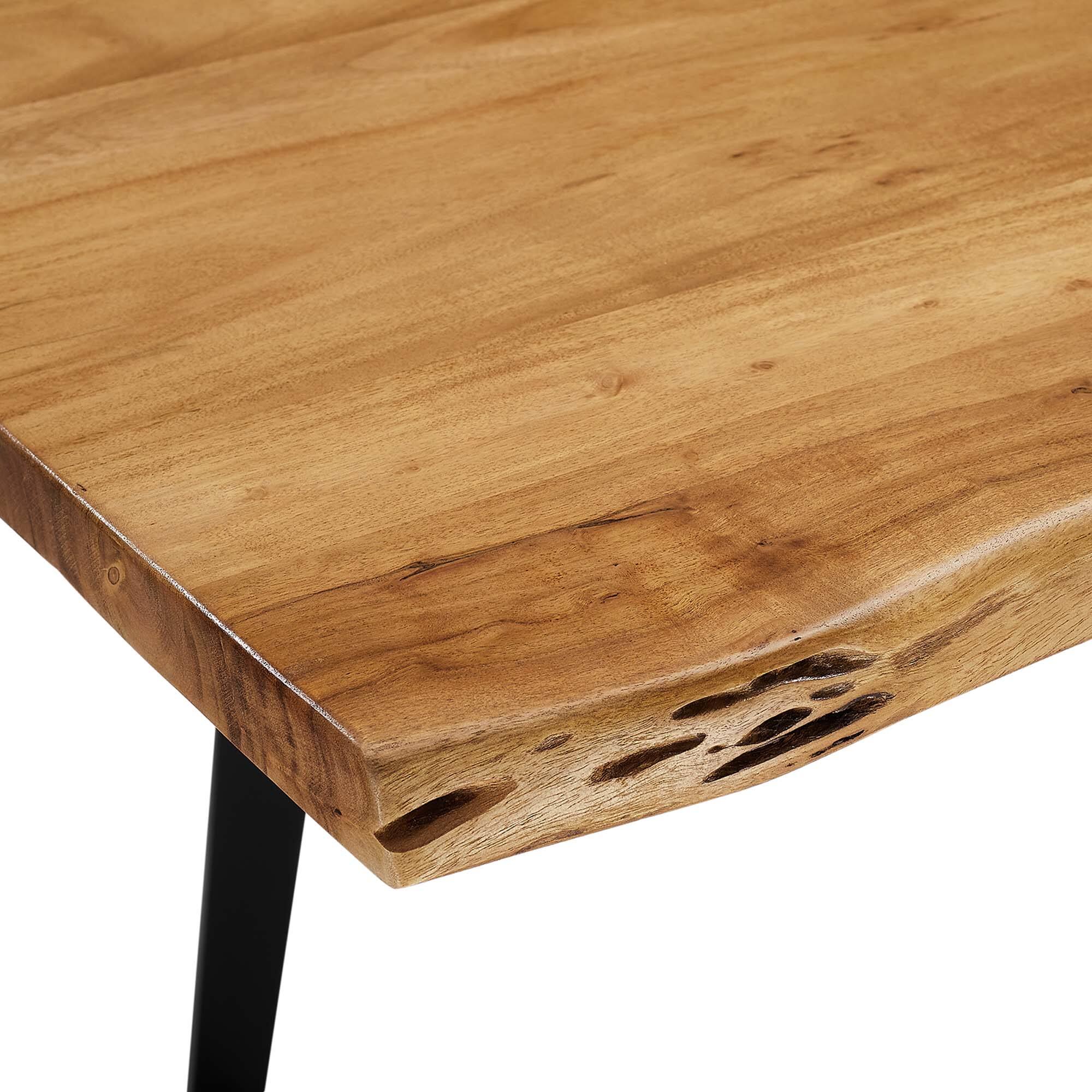 Alt View 7. Modway - Viggo 60" Live Edge Acacia Wood Acacia Wood Dining Table by Modway - Black Natural.