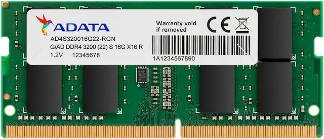 Warranty void if removed
ADATA
AD4S320016G22-RGN
G/AD DDR4 3200 (22) S 16G X16 R
1.2V
12345678
1A1234567890
CE