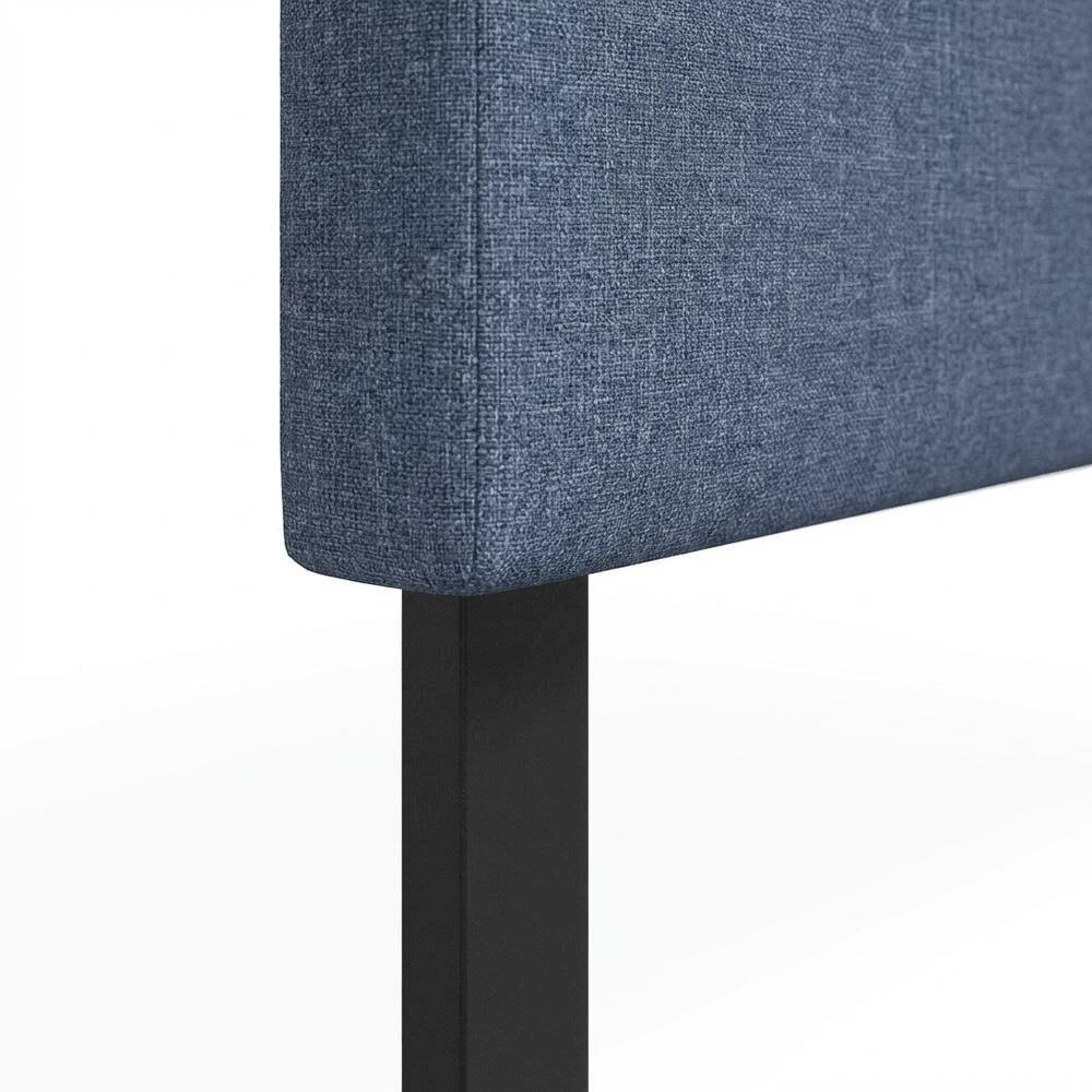 Alt View 1. FurniFact - Blue Denim Upholstered King Headboard with Soft Fabric and Sturdy Frame - Blue Denim.