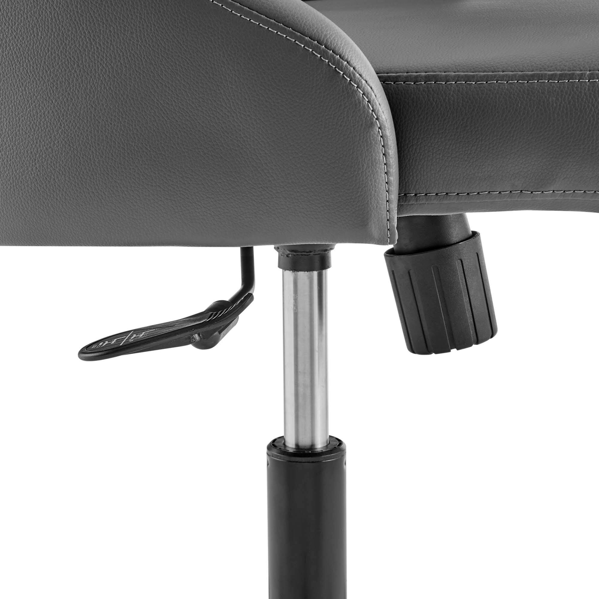 Alt View 5. Modway - Distinct Tufted Swivel Vegan Leather Office Chair by Modway - Black Gray.