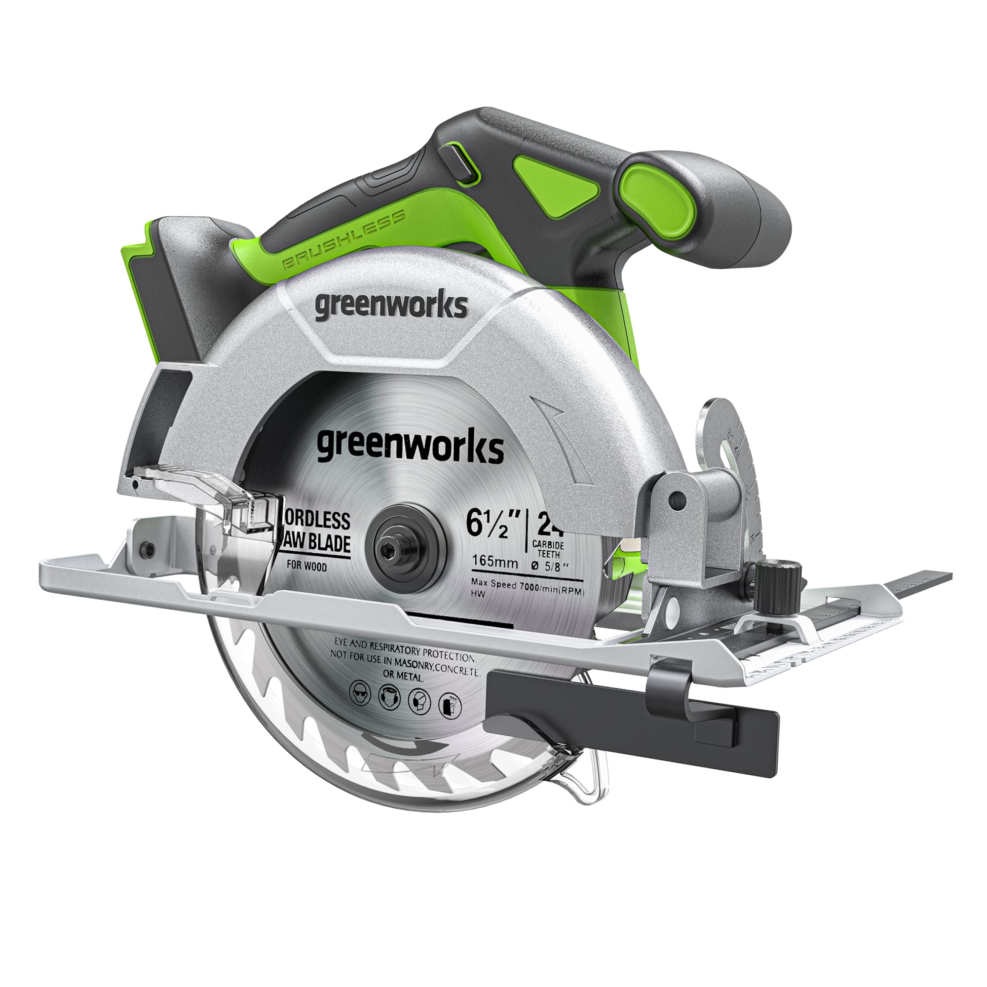 Greenworks - 24V Brushless 6.5" Circular Saw - Tool Only, Battery and Charger Not Included