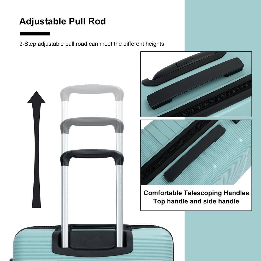 Adjustable Pull Rod  
3-Step adjustable pull rod can meet the different heights  

Comfortable Telescoping Handles  
Top handle and side handle