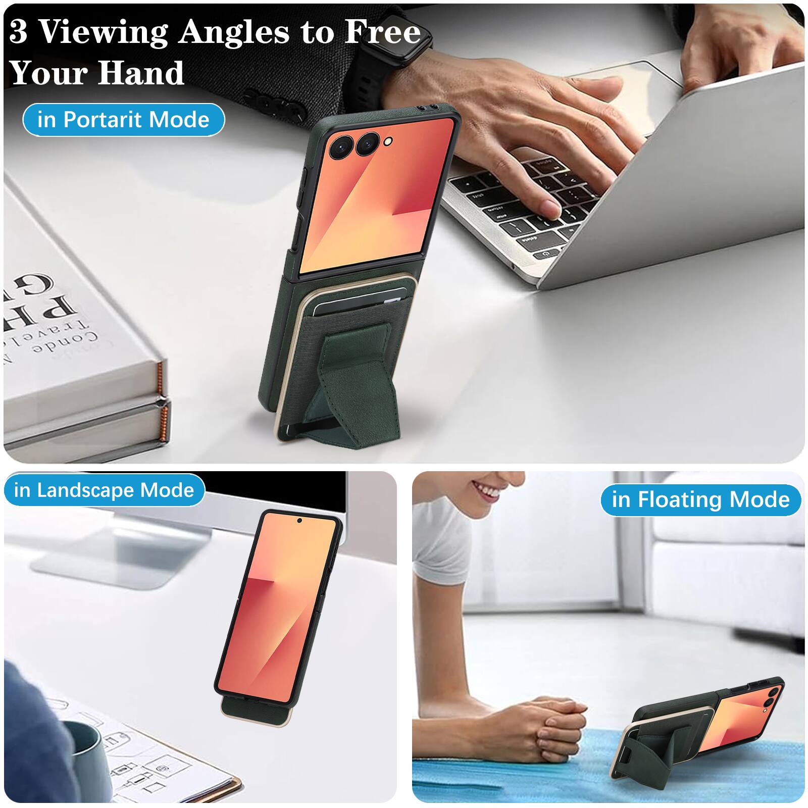 3 Viewing Angles to Free Your Hand

- in Portrait Mode
- in Landscape Mode
- in Floating Mode