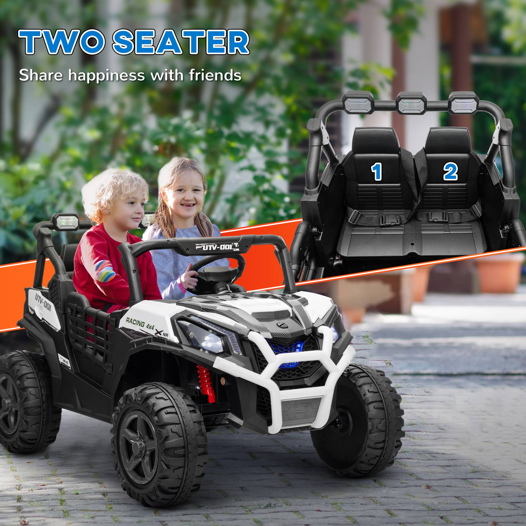TWO SEATER  
Share happiness with friends  

1 2  

UTV-001  

RACING 4X4 UTV-001