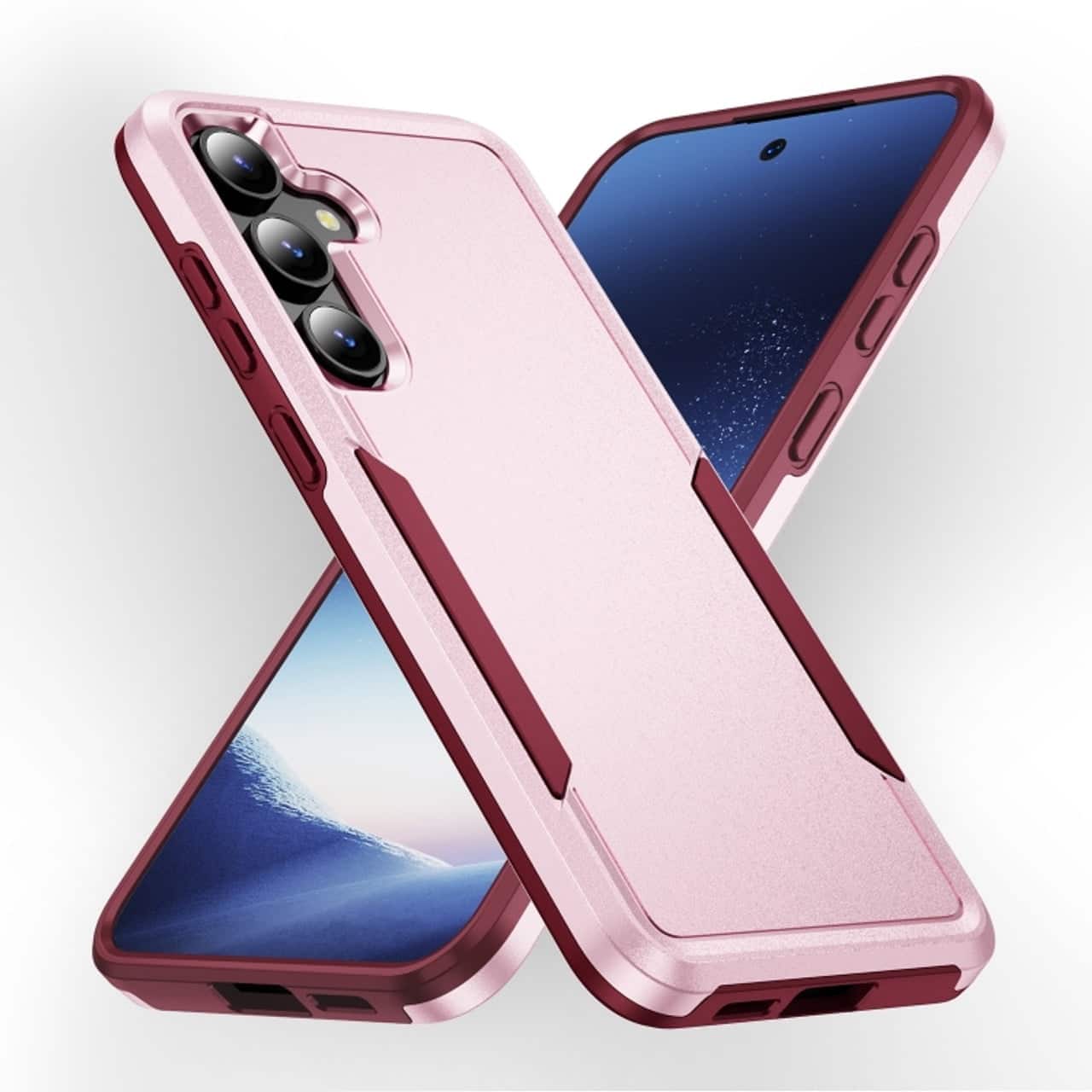 Front. Entronix - Entronix Galaxy A16 Case - Soft-Touch Dual-Layer Protection Cover - Pink.