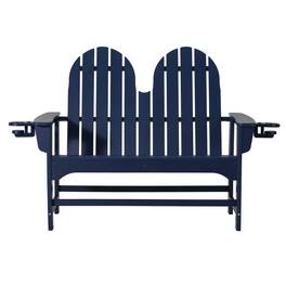 WestinTrends - St. Augustine Outdoor Patio 49" HDPE Adirondack Garden Bench - Navy Blue