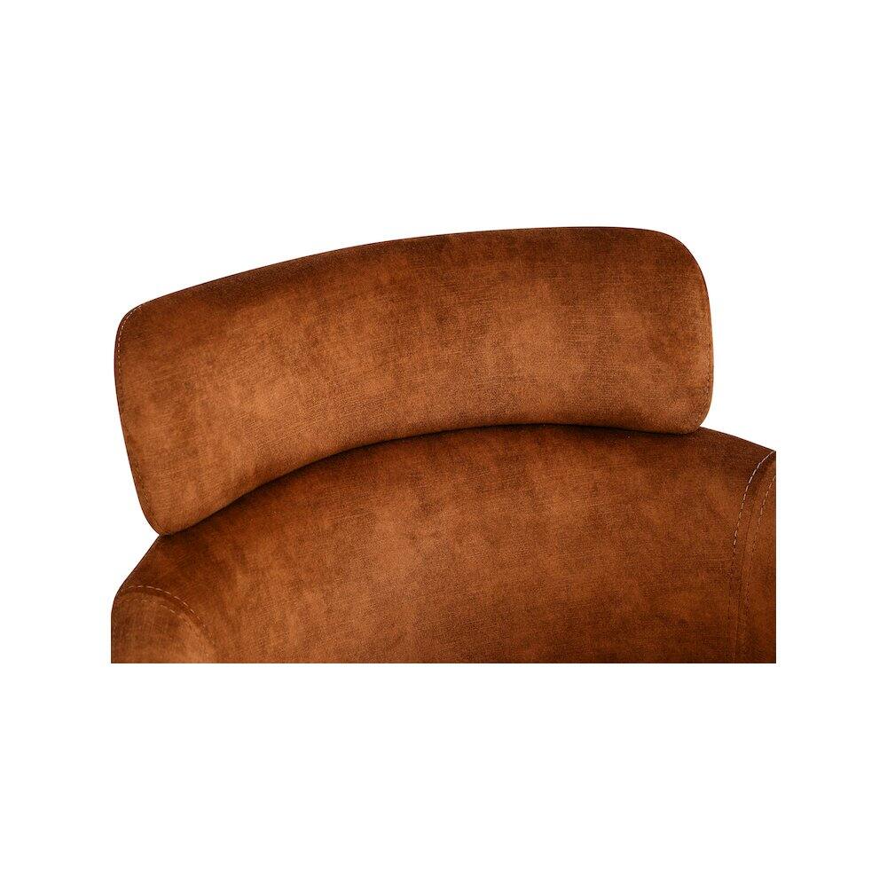 Alt View 3. Meridian Furniture - Yara Cognac Velvet Dining Chair, Set of 2 - Brown.