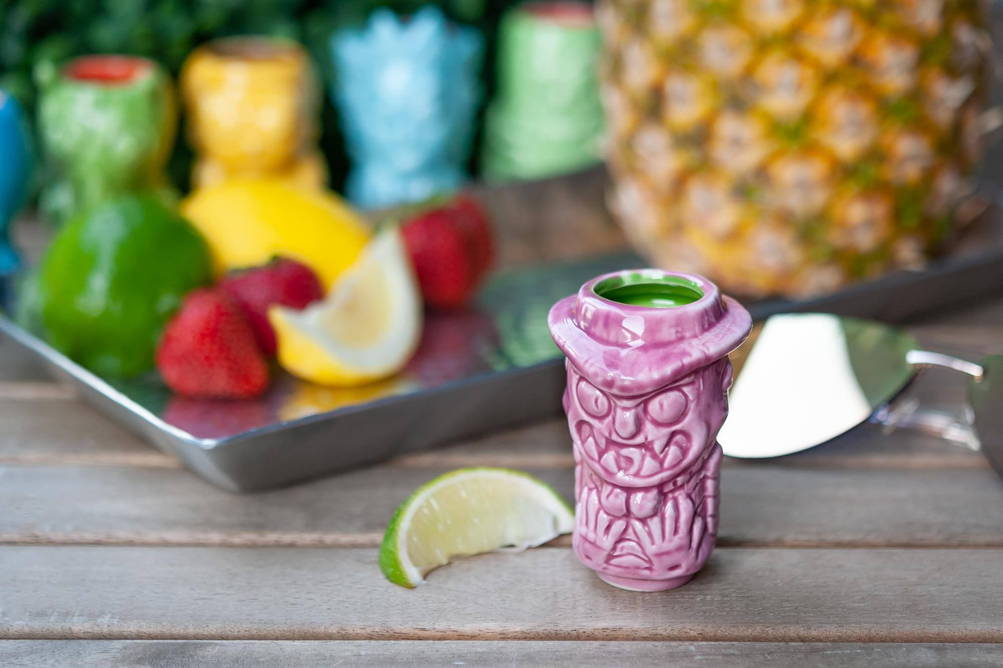 Alt View 4. ThinkGeek - Geeki Tikis Rick and Morty Scary Terry Mini Muglet | Holds 2 Ounces - Purple.