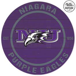 Jardine - Niagara Eagles 20'' x 20'' Indoor/Outdoor Weathered Circle Sign - Purple