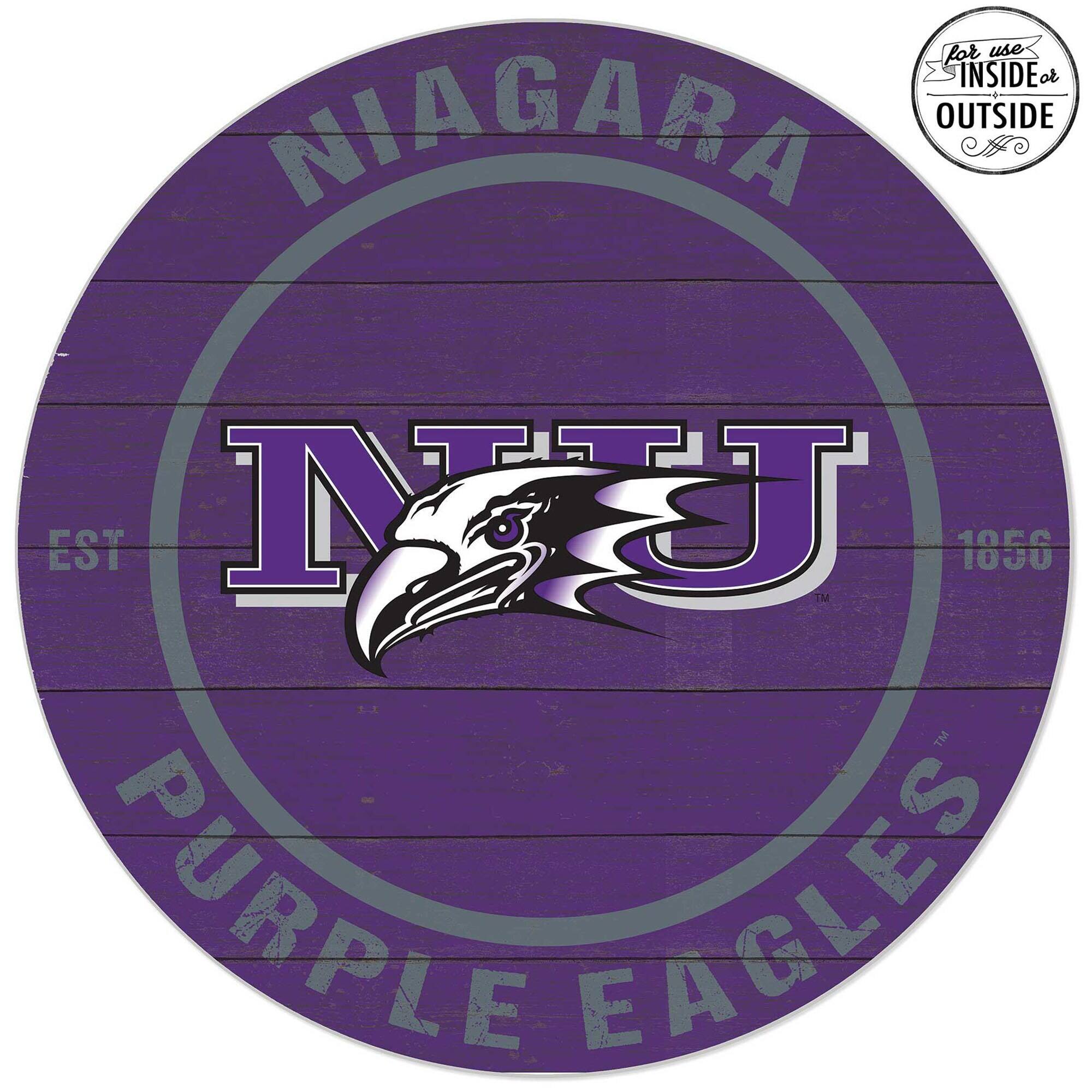 Niagara Purple Eagles 20'' x 20'' Indoor/Outdoor Weathered Circle Sign