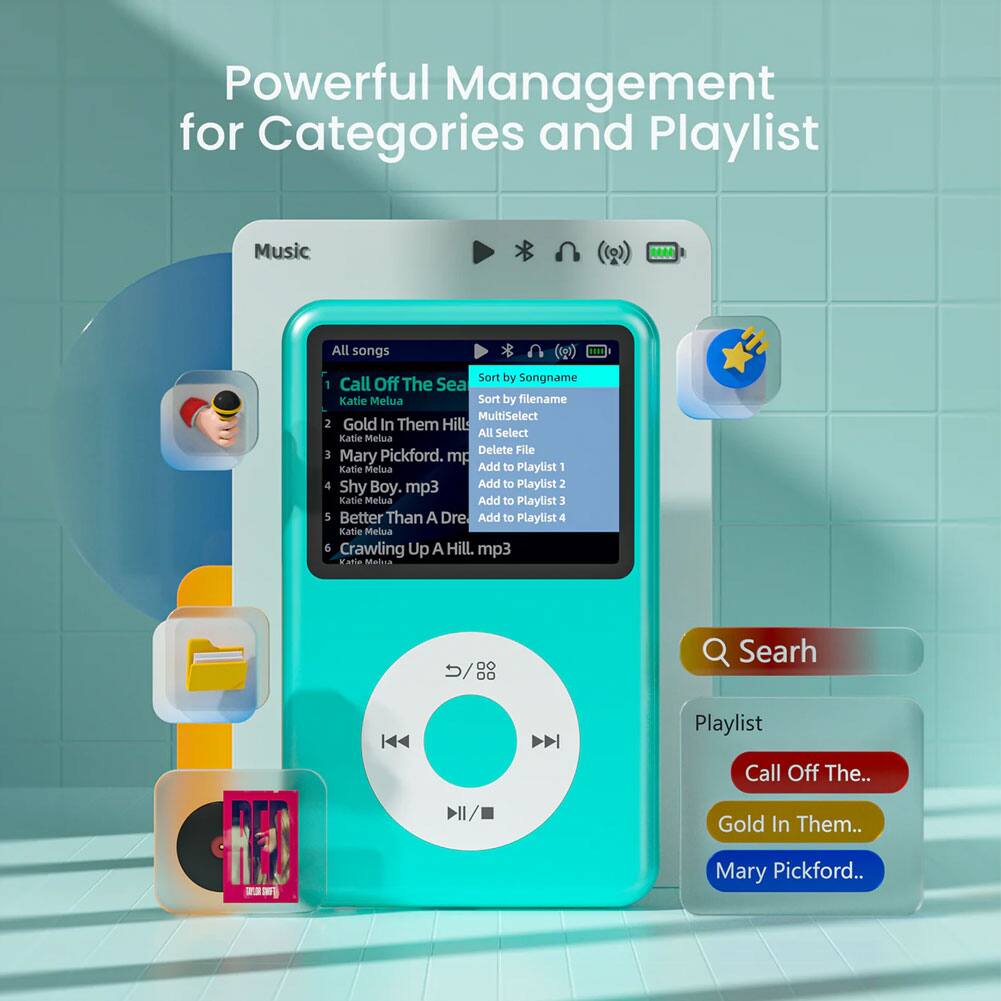 Powerful Management for Categories and Playlist

Music
All songs
Sort by Songname
1. Call Off The Sea - Katie Melua
2. Gold In Them Hills - Katie Melua
3. Mary Pickford.mp3 - Katie Melua
4. Shy Boy.mp3 - Katie Melua
5. Better Than A Dre - Katie Melua
6. Crawling Up A Hill.mp3 - Katie Melua

Sort by filename
MultiSelect
All Select
Delete File
Add to Playlist 1
Add to Playlist 2
Add to Playlist 3
Add to Playlist 4

Search
Playlist
Call Off The...
Gold In Them...
Mary Pickford...
