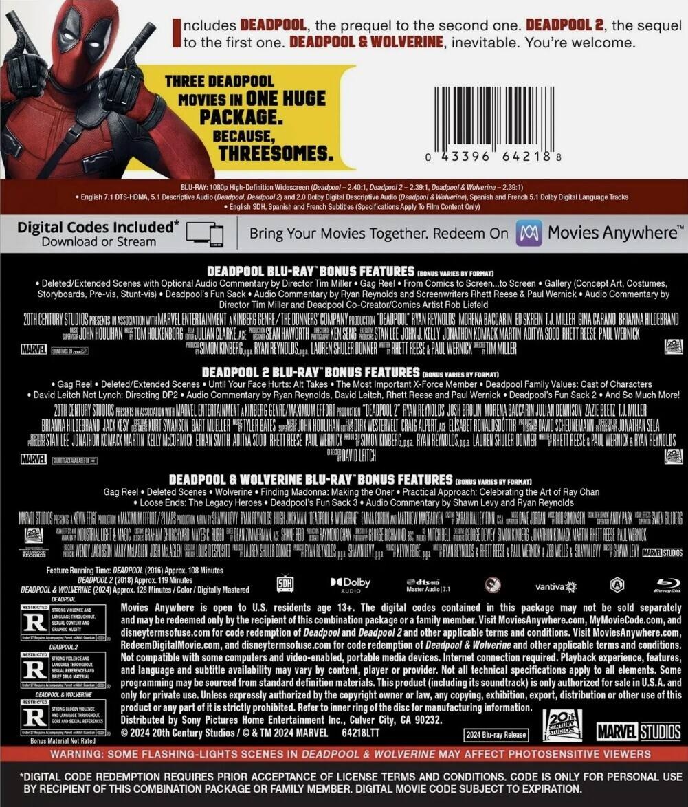 Alt View 1. Deadpool: 3-Movie Collection (Blu-ray + Digital).