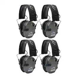 Walkers - Walker's Razor Slim Electronic Shooting Muffs 4-Pack Bundle - Carbon Gray