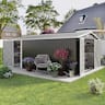 Loheer - 10x14 Metal Outdoor Storage Shed Dark Grey Utility Tool Shed with Lockable Doors and Sloped Roof