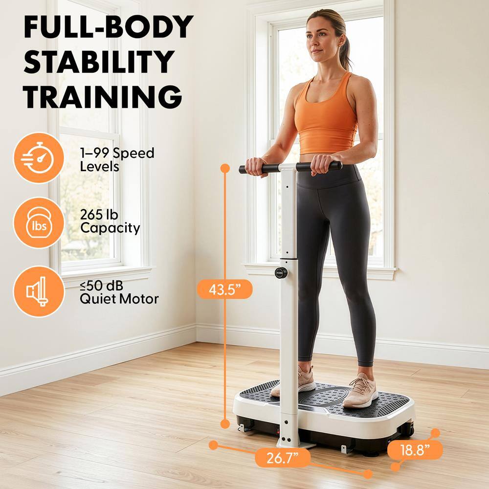 FULL-BODY STABILITY TRAINING  
1-99 Speed Levels  
265 lb Capacity  
≤50 dB Quiet Motor  
43.5" x 26.7" x 18.8"