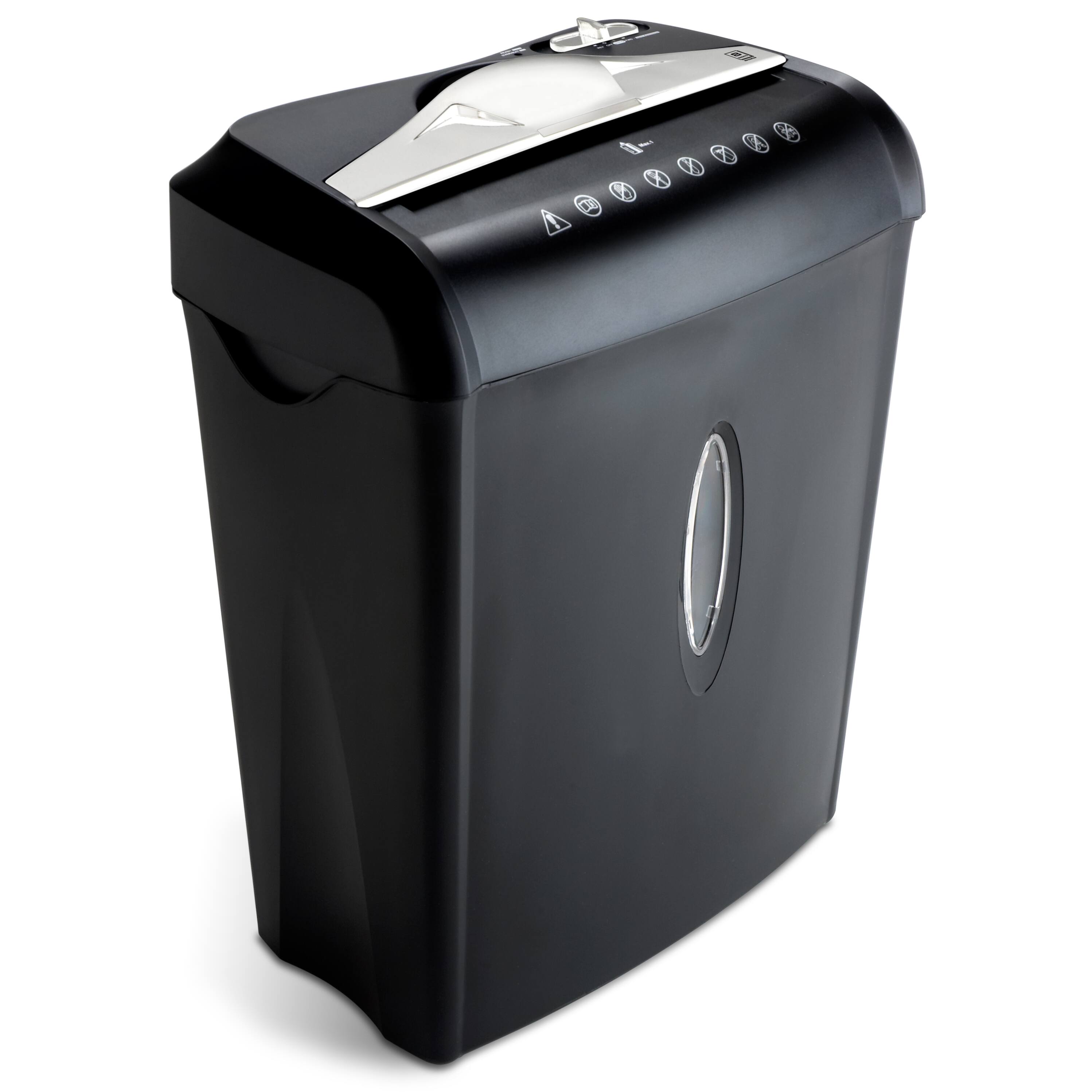 Left. Aurora - Aurora AU875XA 8-Sheet Crosscut Paper/ Credit Card Shredder, Black - Black.