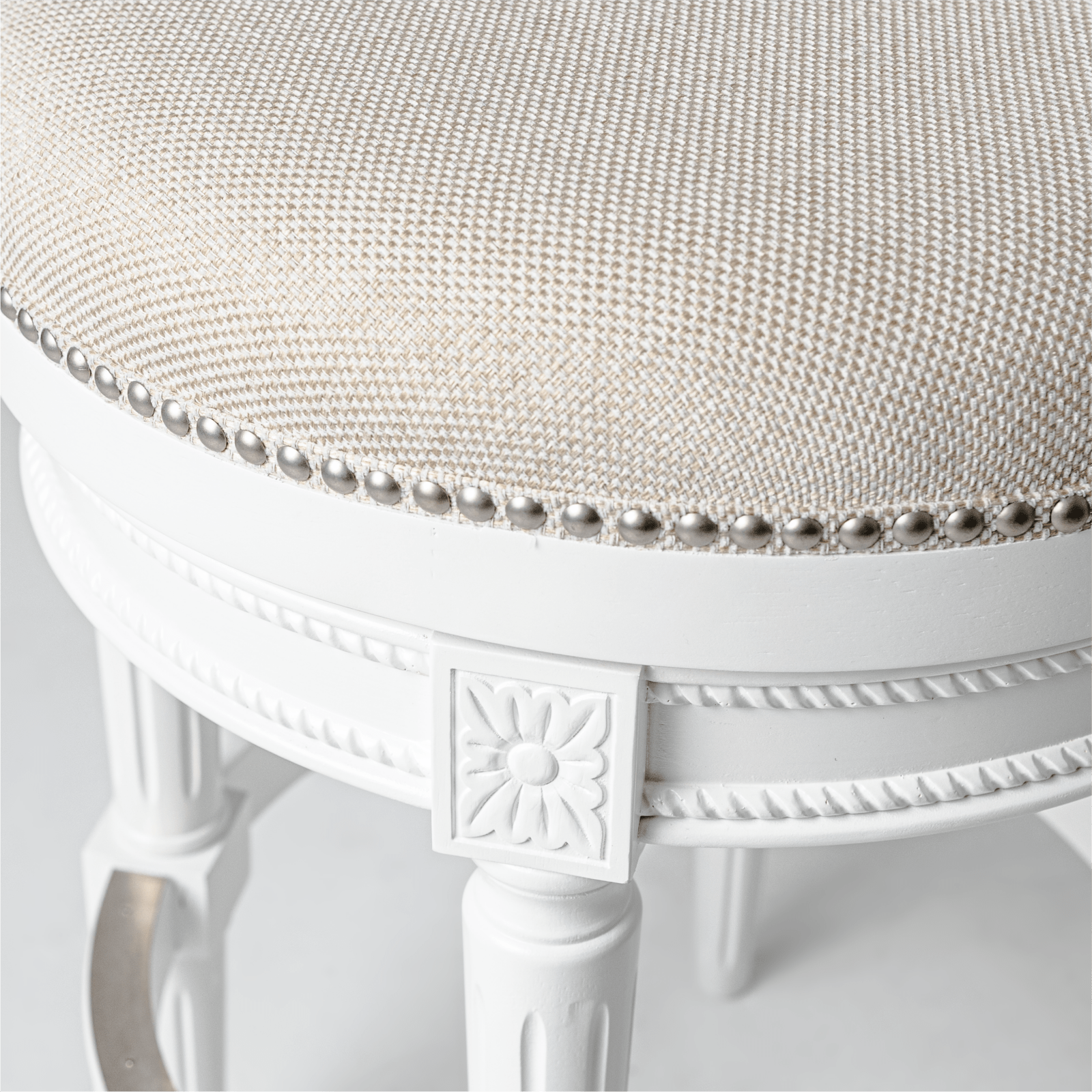 Alt View 6. Maven Lane - 31" Pullman Bar Stool In Alabaster White Finish With Fabric Upholstery - Alabaster White.