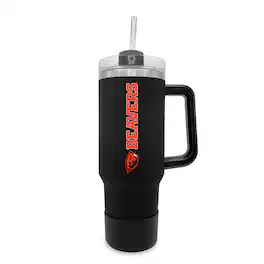 The Fanatic Group - Oregon State Beavers 40oz. Stainless Tumbler with Handle & Removable Straw - Black