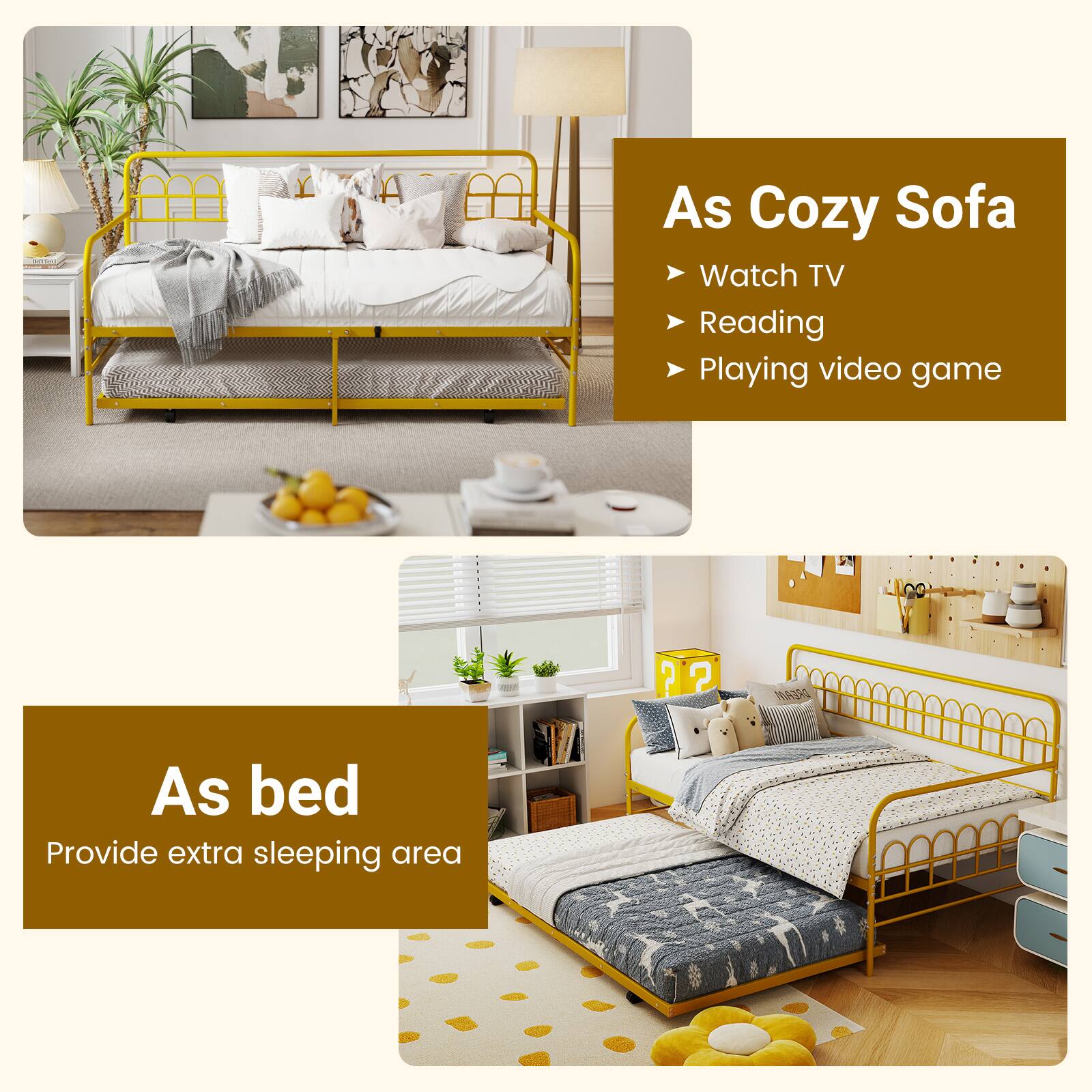 MONTE  
As Cozy Sofa  
- Watch TV  
- Reading  
- Playing video game  

DREAM  
As bed  
Provide extra sleeping area