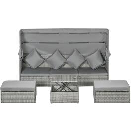 Resenkos - 4-Piece Wicker Furniture Set , Outdoor Sectional Furniture - Gray