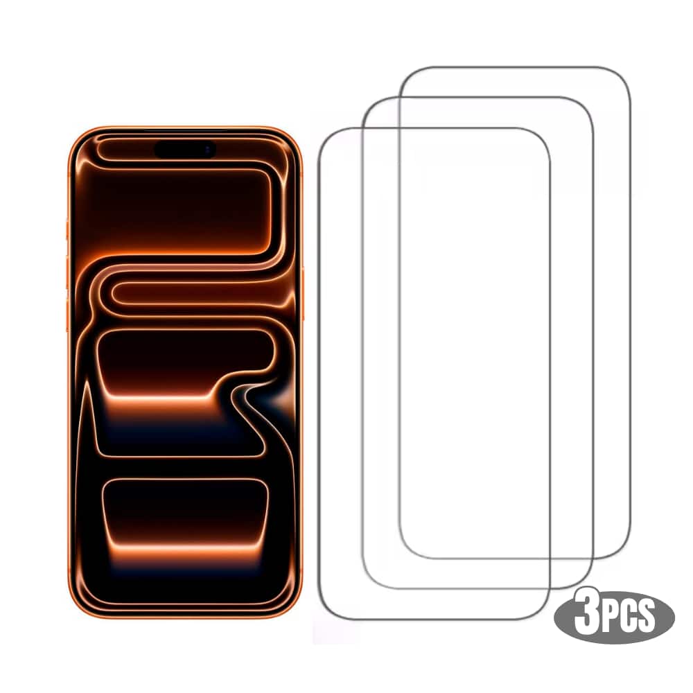 3pcs Qixxronics Glass Screen Protector for iPhone 17 Pro Tempered Glass Screen Protector HD Glass Film Protector - Clear