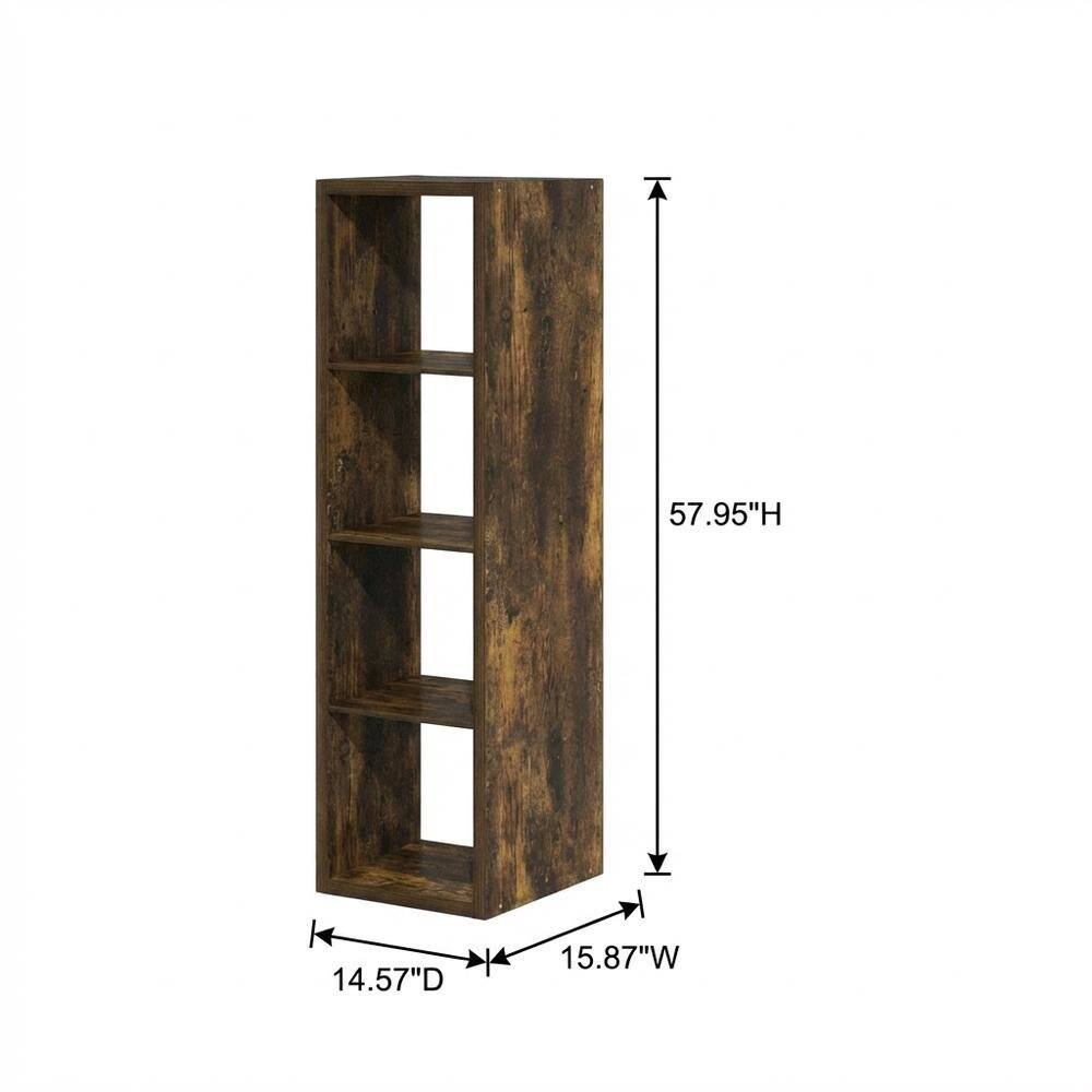 FurniFact - Wooden bookcase with open shelving for versatile storage - Amber Pine price history on PriceWatchPro