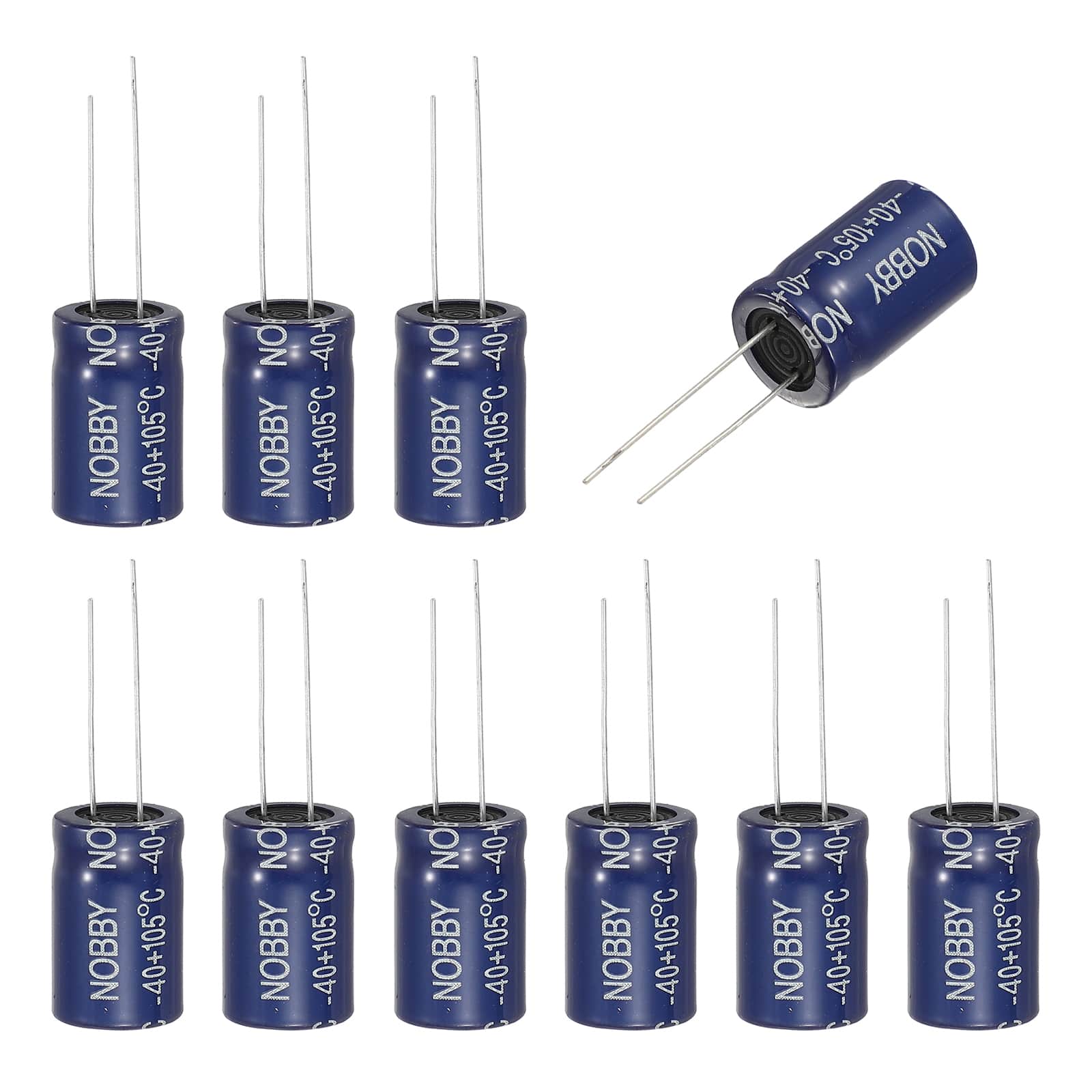 Unique Bargains - 6.8uF 100V Non-Polar Electrolytic Capacitor, 13x21mm, for Audio Tweeter/Speaker Crossover, 10pcs - Blue