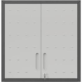 ALEXOUN - Metal Wall-Mounted Tool Storage Cabinet with Lock, Adjustable Shelf, for Garage, Office, Warehouse - Gray