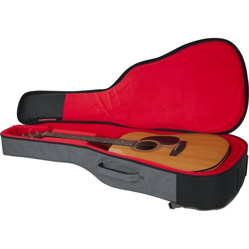 Alt View 2. Gator Frameworks - Transit Series Acoustic Guitar Gig Bag with Rigid Interior Frame and Weather-Resistant Exterior - Light Grey.