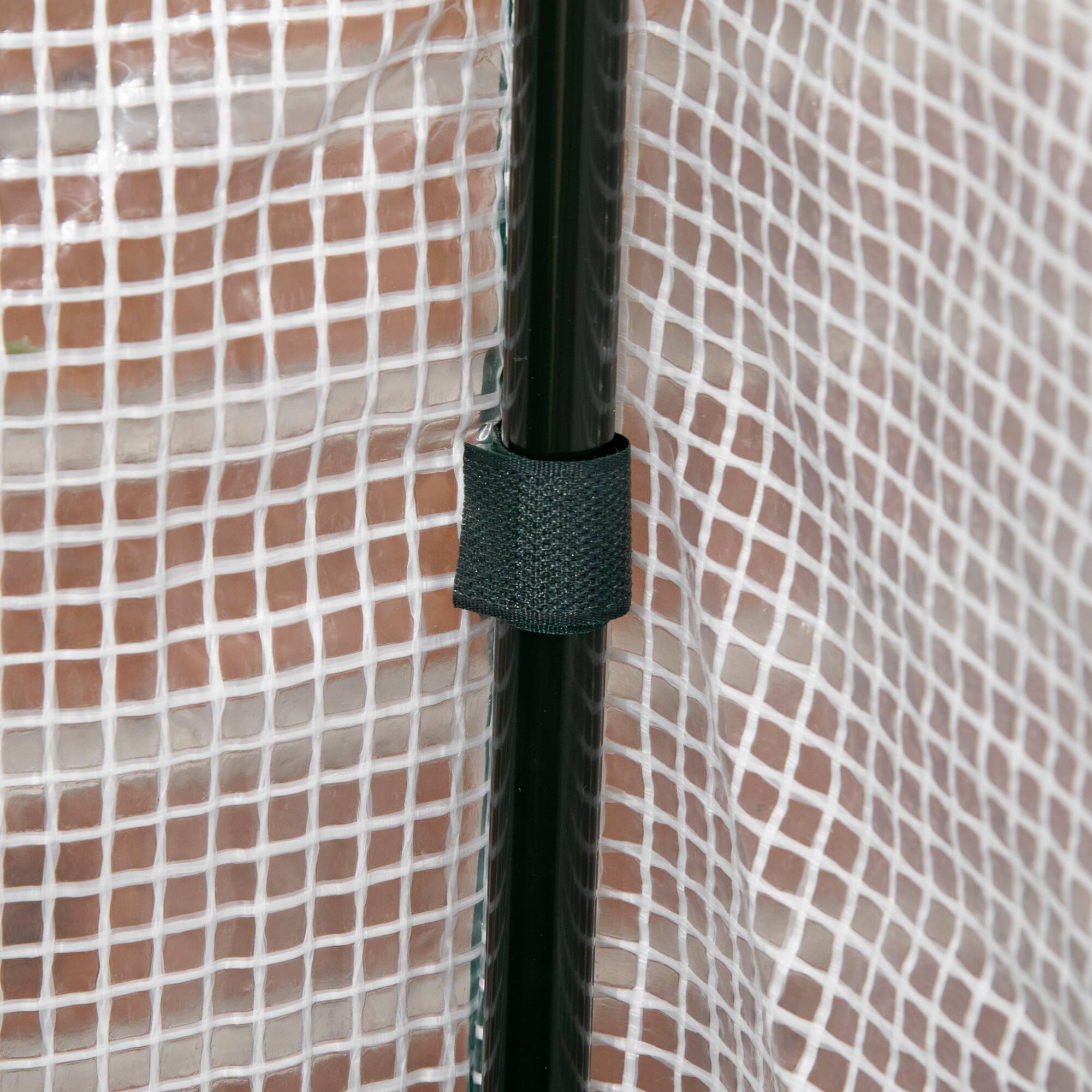 Alt View 7. Outsunny - Raised Garden Bed with PE Greenhouse Cover Outdoor Elevated Wood Planter Box for Herbs and Vegetables, Use for Patio - Dark Gray.