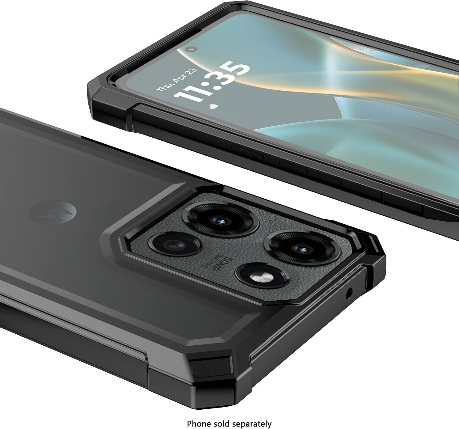 The text on the image reads: "23 11:35 Apr Thu, 30000 50MP Phone sold separately."