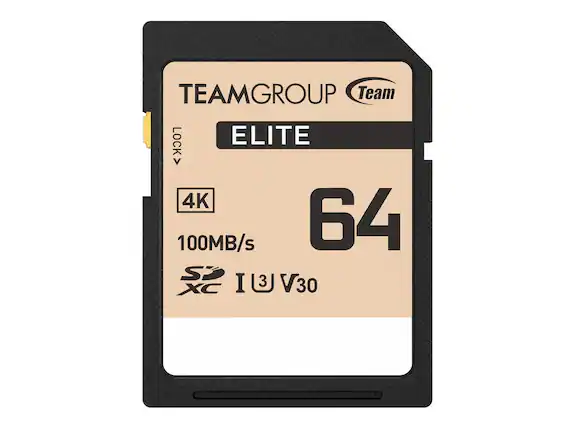 TEAMGROUP Team LOCK ELITE V 4K 100MB/s 64GB SD I 3 V30 XC