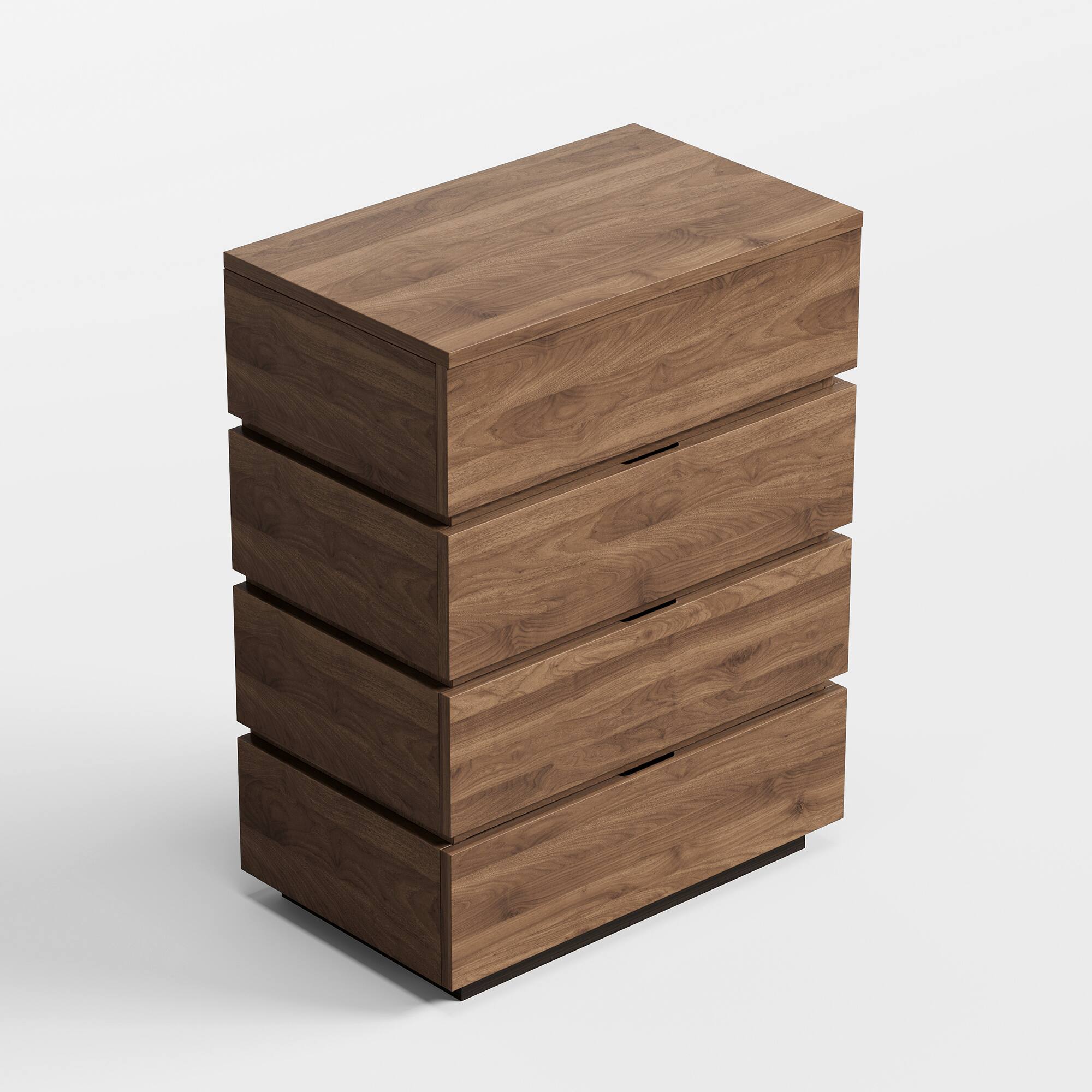 Alt View 3. luck idea - 21.65" Four-Drawer Storage Cabinet & Decorative Cabinet, Suitable for Multiple Scenarios - Walnut color.