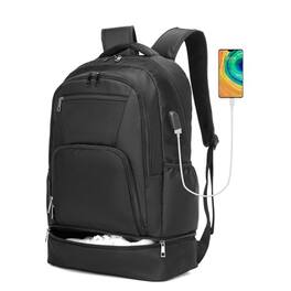 Pacoar Cade - Gym Backpack For Men Bag With Shoe Compartment Lightweight Travel Workout Sports Usb Charging Port - Black-Daypack Backpacks