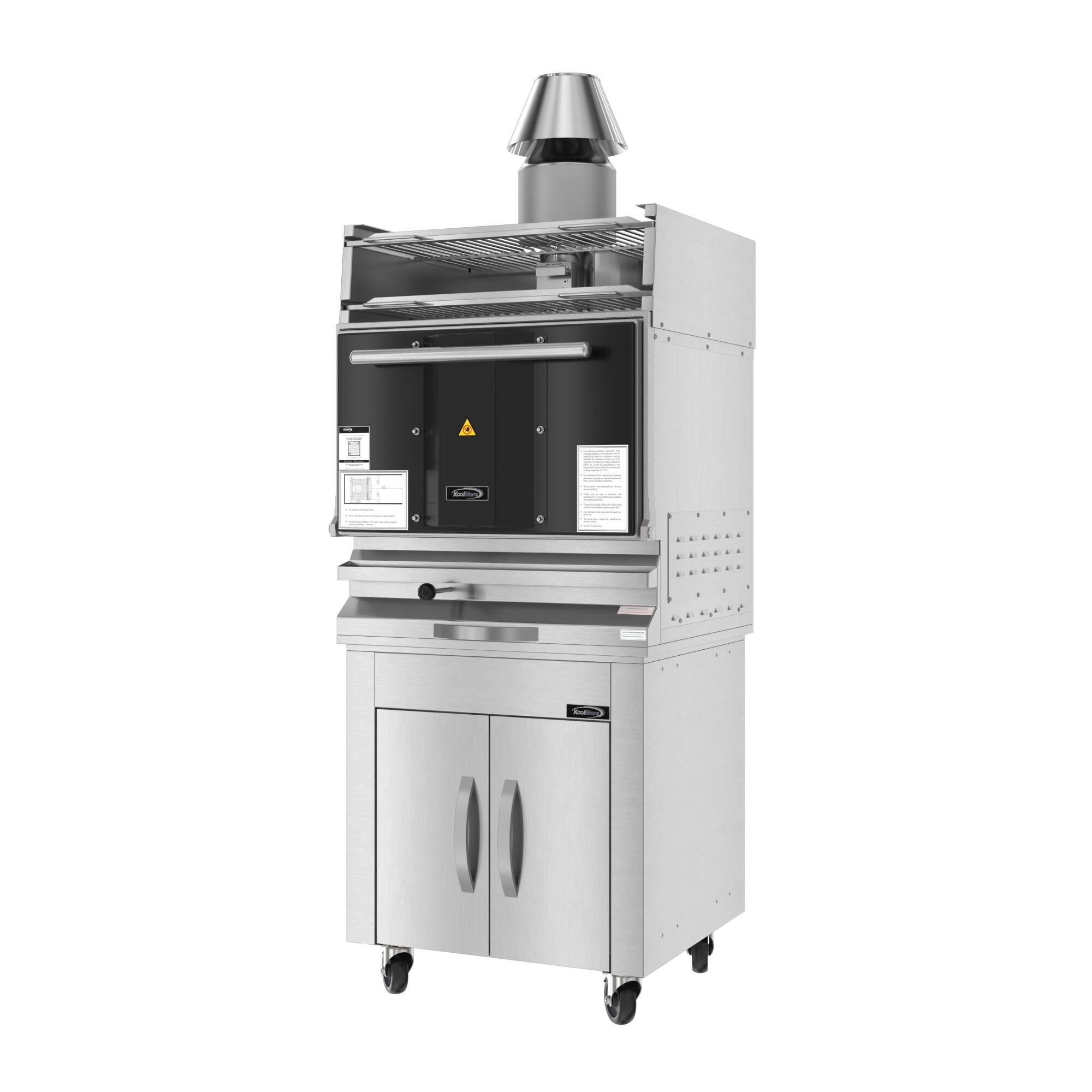 Alt View 5. Koolmore - 28 inch Stainless Steel Professional Charcoal Oven With Warming Racks And Bottom Cabinet - Stainless Steel/Black.