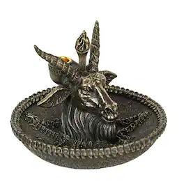Veronese Design - Baphomet Goat Head Ritual Altar Finish Backflow Incense Burner 5 Inches - Bronze
