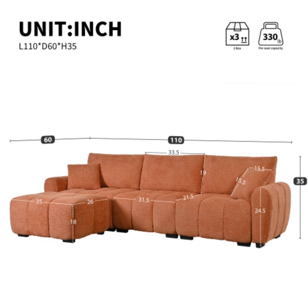 UNIT: INCH  
L110*D60*H35  
x3 11  
330 lb Per seat capacity  
60  
110  
33.5  
35  
26  
31.5  
21.5  
19  
15.5  
15.5  
24.5  
35  
18
