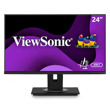 Front. ViewSonic - VG2456A 23.8" LCD FHD Monitor (DisplayPort USB, HDMI) - Black.