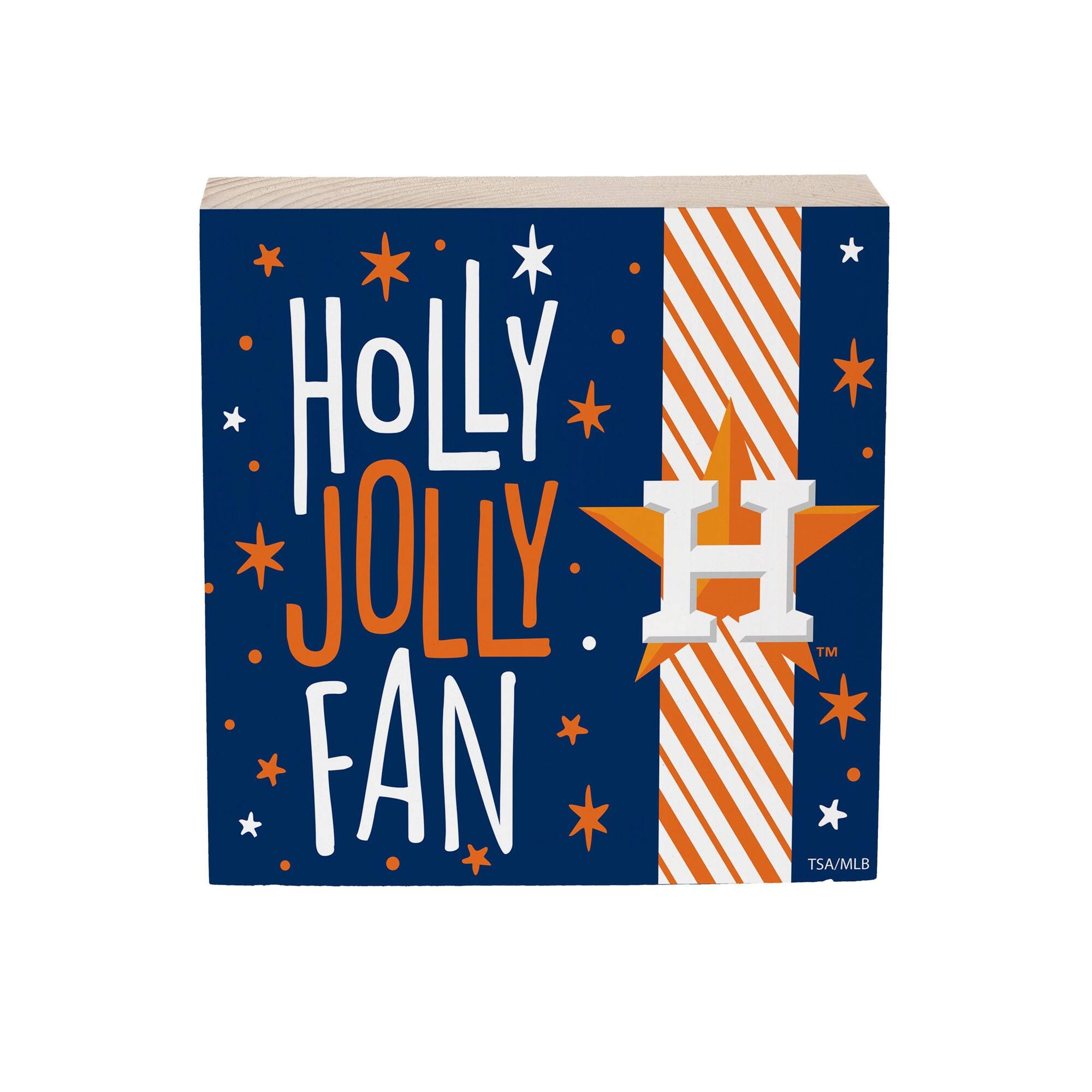 Evergreen Enterprises - Houston Astros 6" Holiday Wood Plock Shelf Sign - Multicolor