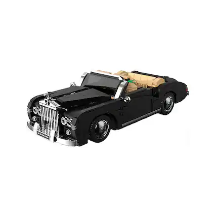Front. Circuit Terra - BLACK RETRO CONVERTIBLE CAR BUILDING TOY - Black.