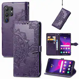 Dteck - For Samsung Galaxy S26 Ultra Wallet Magnetic Shockproof Protective Card Slots Stand Flip Phone Case Cover - Purple