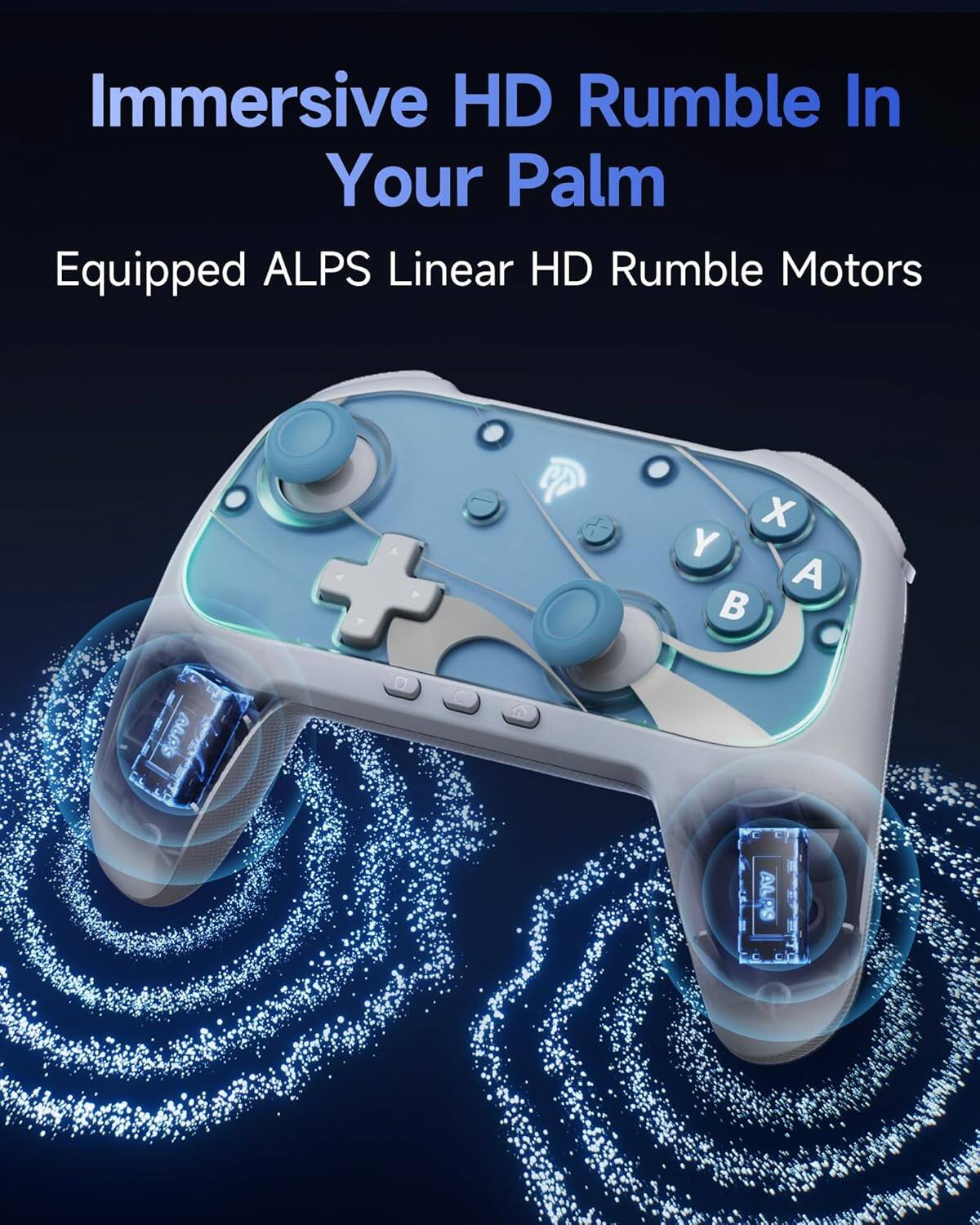 Immersive HD Rumble In Your Palm  
Equipped ALPS Linear HD Rumble Motors