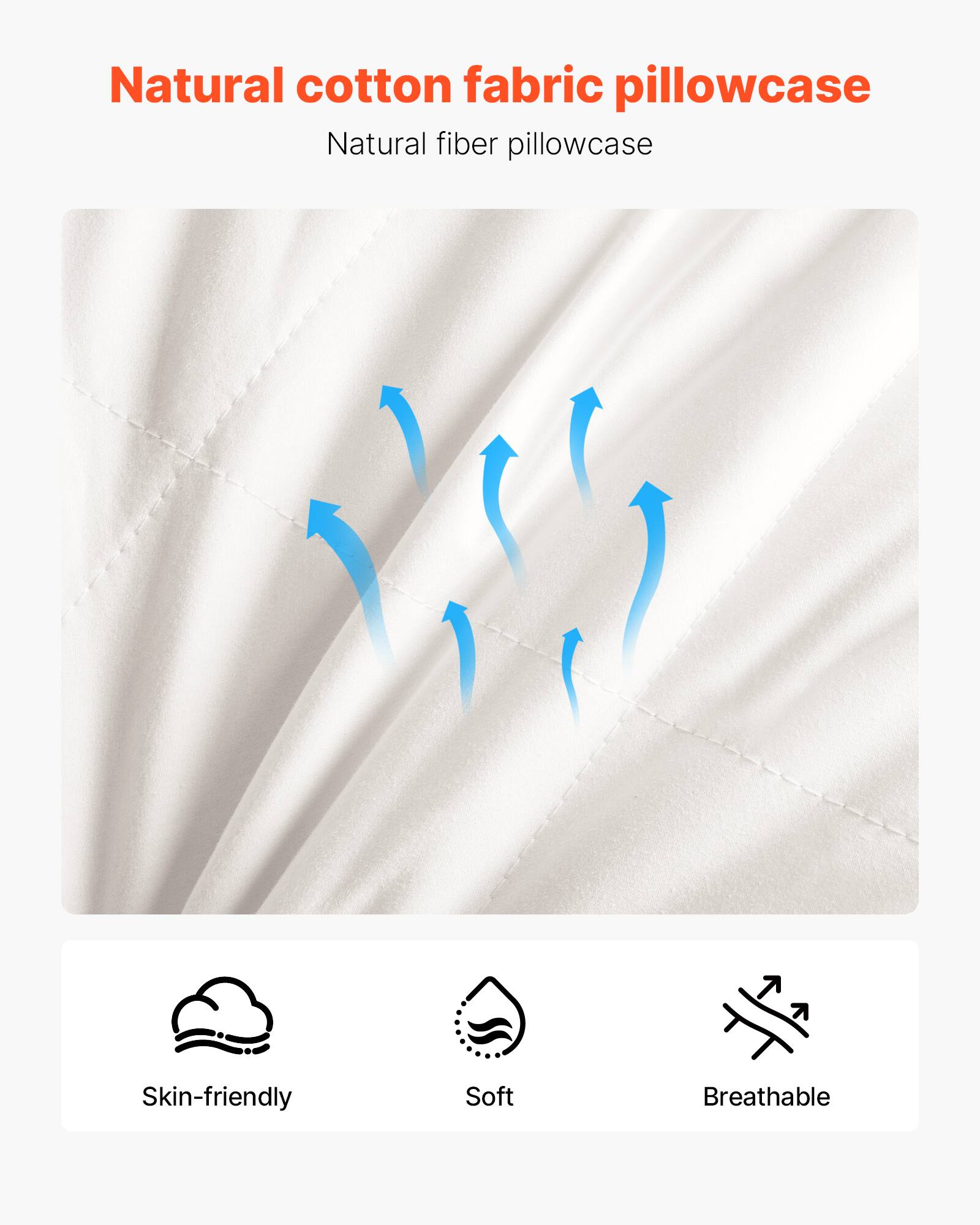 Natural cotton fabric pillowcase  
Natural fiber pillowcase  

Skin-friendly  
Soft  
Breathable