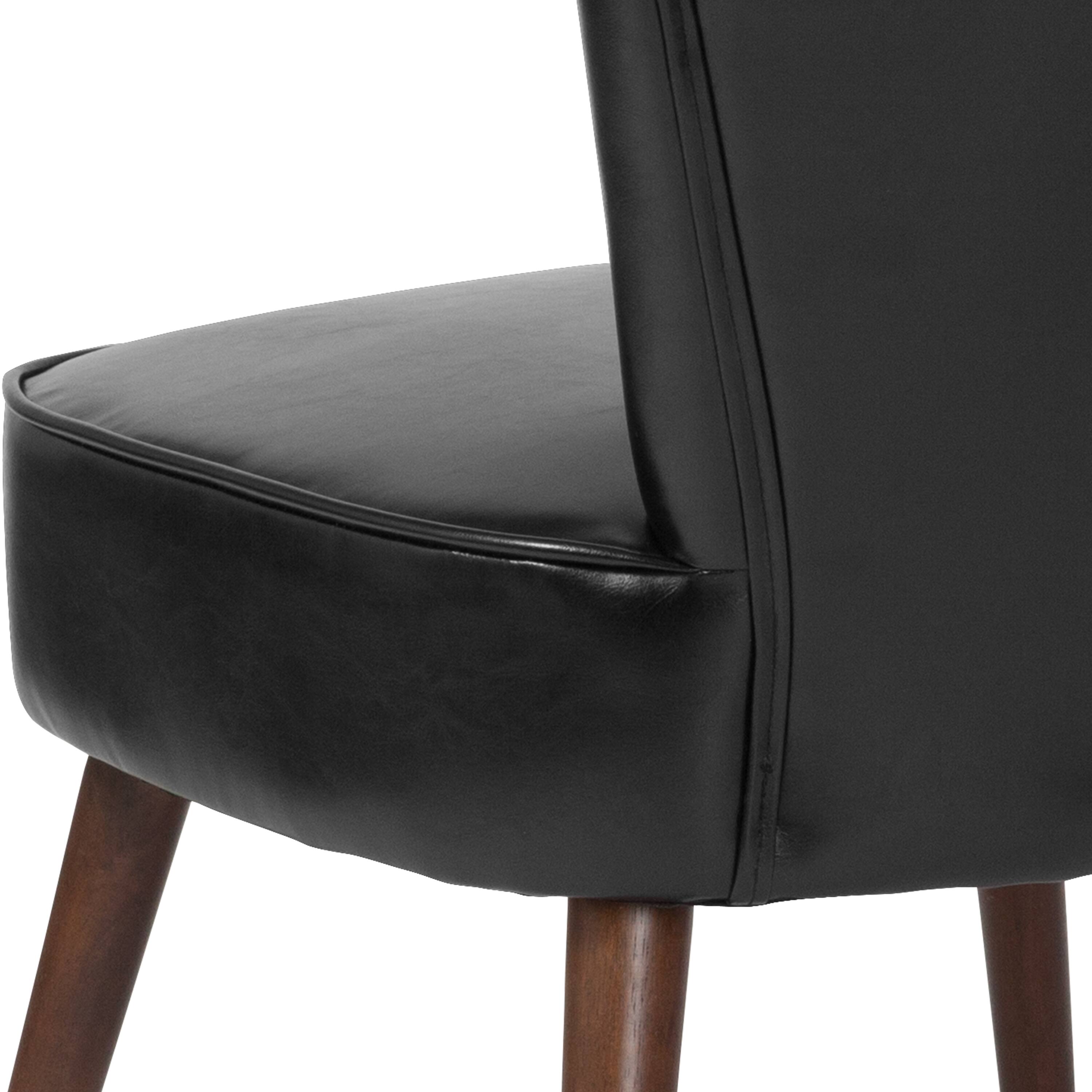 Alt View 7. Emma + Oliver - Retro Style Accent Chair with Triangular Back - Black LeatherSoft.