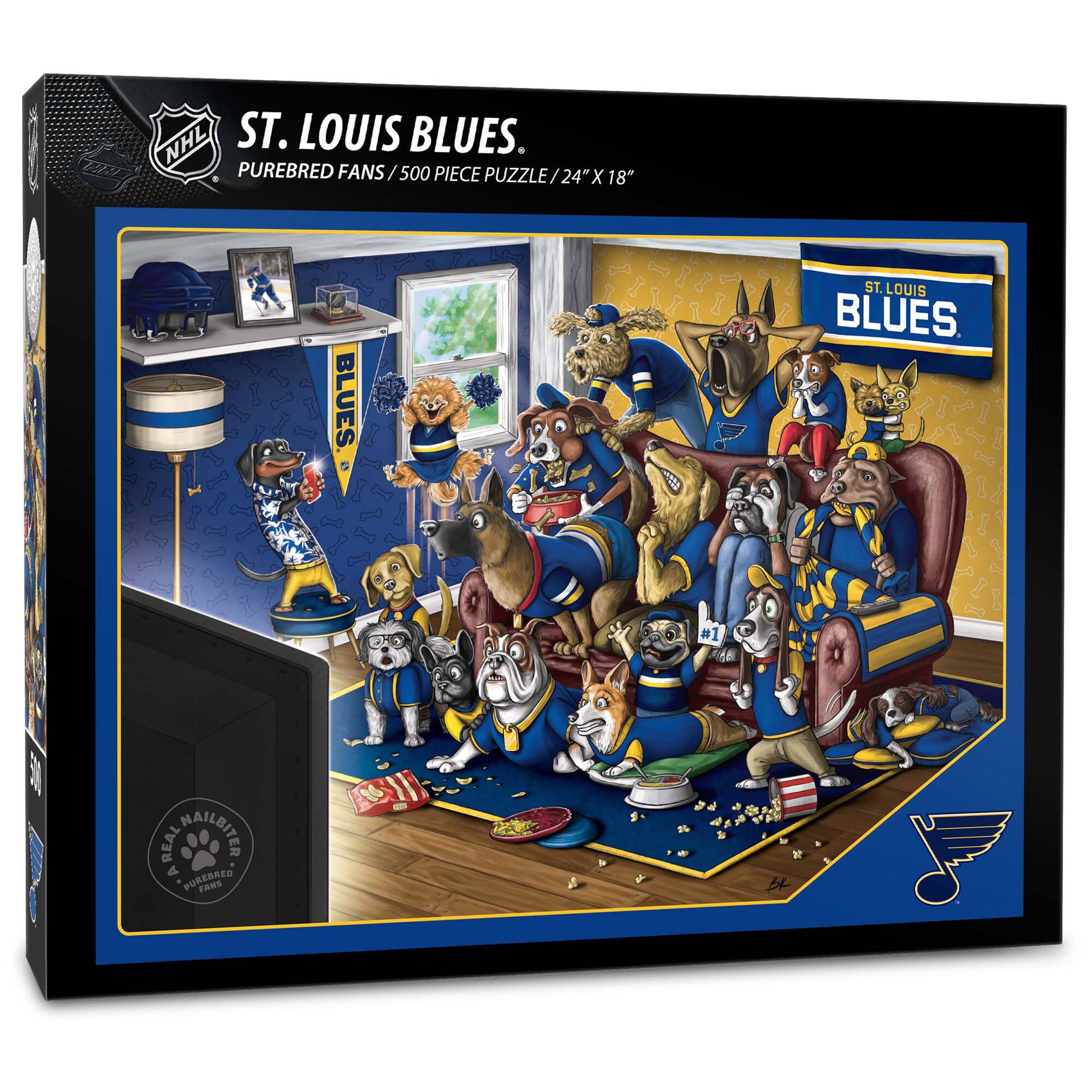 YouTheFan - St. Louis Blues Purebred Fans 18'' x 24'' A Real Nailbiter 500-Piece Puzzle - Multicolor