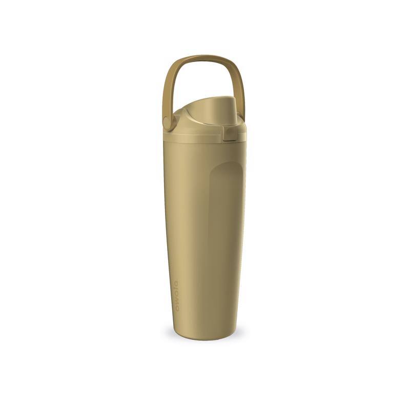 Front. Owala - FreeSip Sway 40 oz Tan BPA Free Bucket Carry Insulated Water Bottle - Tan.