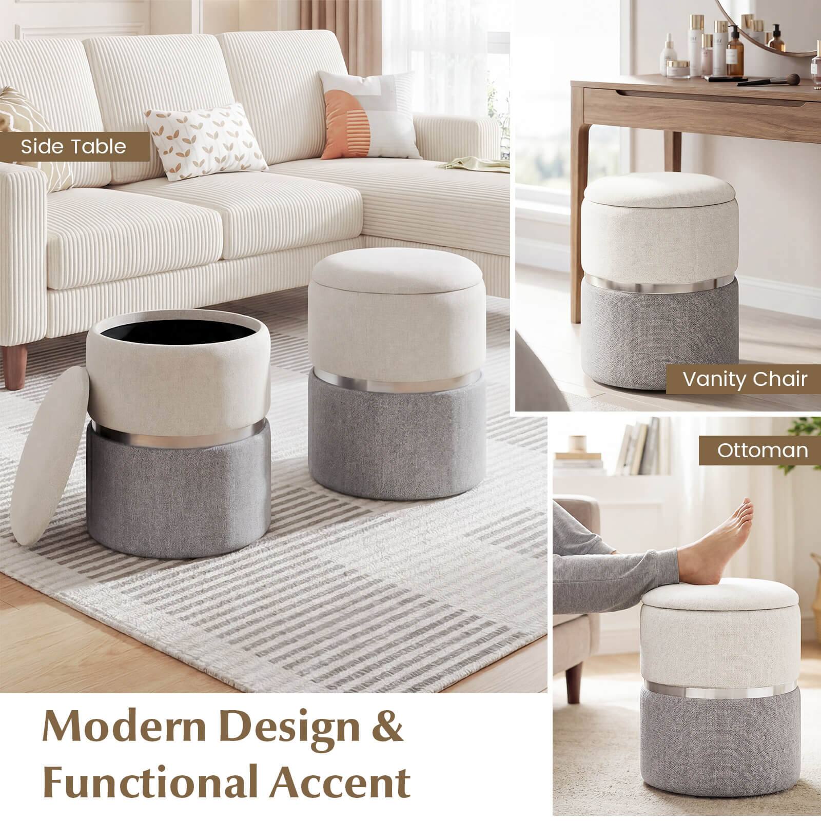 Side Table Vanity Chair Ottoman Modern Design & Functional Accent