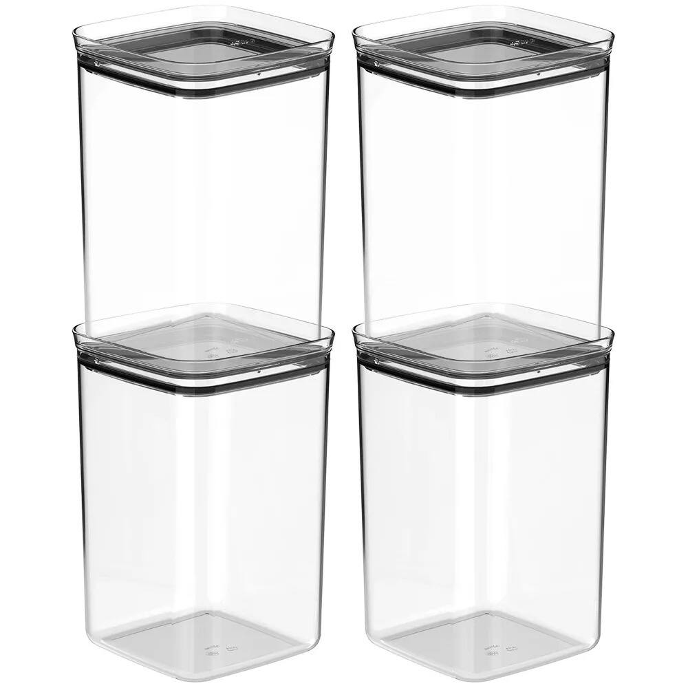 Alt View 8. OU - OU Airtight Food Storage Container 8pc (set of 4) Plastic Kitchen Pantry Organizer w Leak Proof Lid - Clear.